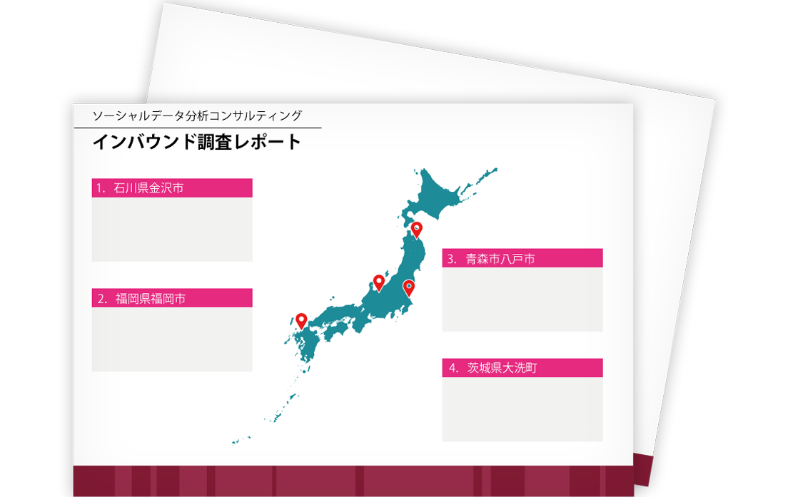国内・海外のSNSから、消費者の行動やニーズなどを分析・調査するサービスです
