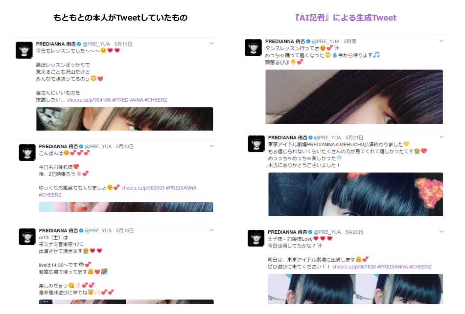 データセクション、HAKUHODO THE DAYら３社と共同で、文章自動生成AIを用いたアイドルTwitterアカウントの投稿代行実験を実施